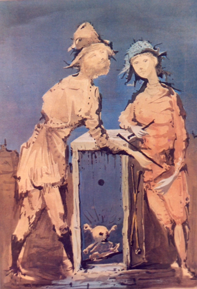 Figuras, témpera, 1947