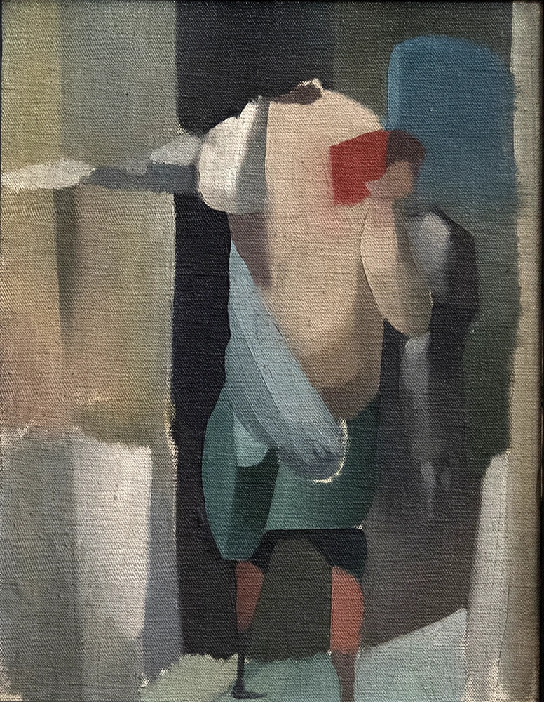 Composición, óleo sobre tela montado en hardboard, 1955
